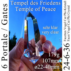 Temple of Peace 6 Gate 24-6-36 Facet Vogel Cut Phi Crystal