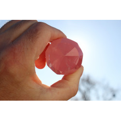 Vogel Cut Timote Rosenquarz  9 Portale Traum Phi-Kristall