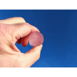 Rosenquarz 24 Facetten Vogel Cut Phi-Kristall Momo