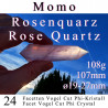 Rosenquarz 24 Facetten Vogel Cut Phi-Kristall Momo