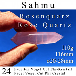 Rose Quartz 24 Facet Vogel Cut Phi Crystal Sahmu