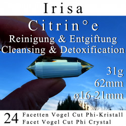 Citrine 24 Facet Vogel Cut Phi-Crystal Irisa