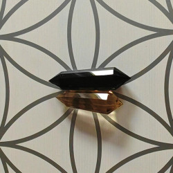 Energetisches Reiniguns-Set. Pelikan Obsidian und Citrin 12 Facetten Vogel Cut Phi-Kristalle