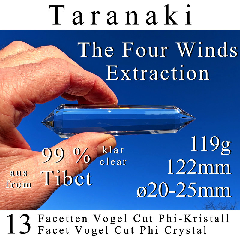 Taranaki 13 Facetten Vogel Cut Phi-Kristall The Four Winds Extraktion