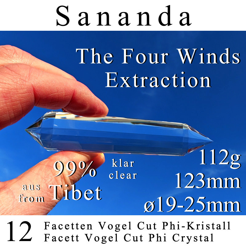Sananda 12 Facetten Vogel Cut Phi-Kristall The Four Winds