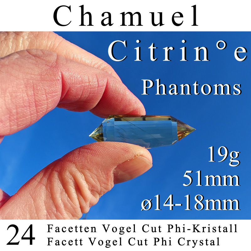 Citrine 24 Facet Vogel Cut Phi-Crystal Chamuel