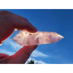 Rainbow Rose Quartz 24 Facet Vogel Cut Phi Crystal
