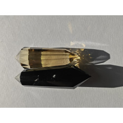 Energetisches Reiniguns-Set. Pelikan Obsidian und Citrin 12 Facetten Vogel Cut Phi-Kristalle