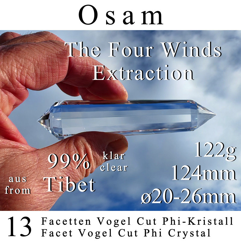 Osam 13 Facetten Vogel Cut Phi-Kristall The Four Winds Extraktion
