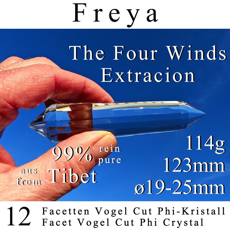 Freya 12 Facetten Vogel Cut Phi-Kristall The Four Winds Extraktion