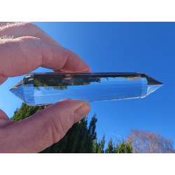 Melchizedek 13-20-33 Facet Vogel Cut Phi Crystal with blue rutiles