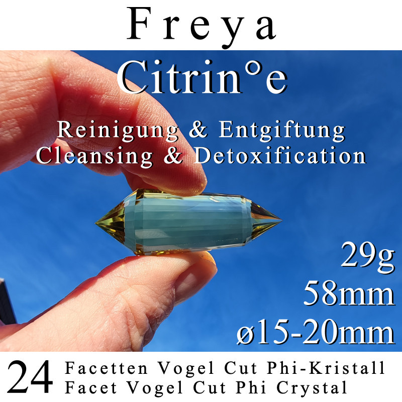 Citrine 24 Facet Vogel Cut Phi-Crystal Freya