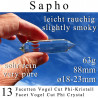 Sapho 13 Facetten Vogel Cut Phi-Kristall leicht rauchig