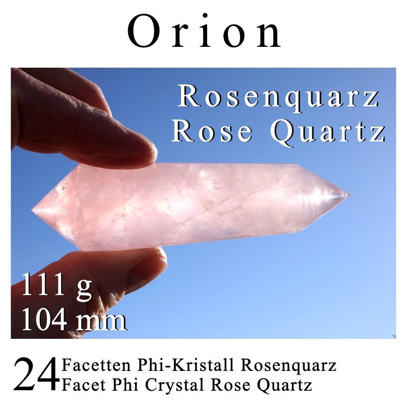 Orion Rose Quartz 24 Facet Phi Crystal