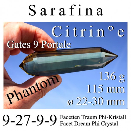 Citrin Sarafina 9 Portale Traum Phi-Kristall 9-27-9-9 Facetten