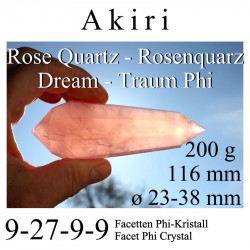 Akiri Rosenquarz 9 Portale Traum Phi-Kristall 9-27-9-9 Facetten