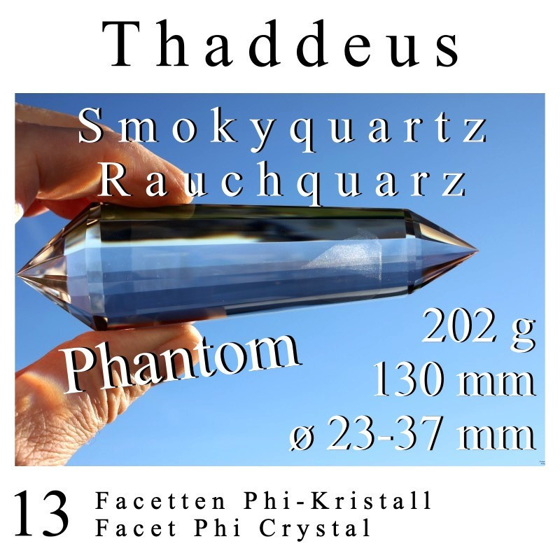 Thaddeus Smoky Quartz 13 Facet Phi Crystal