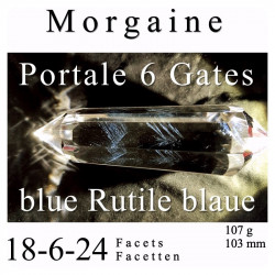 Morgaine 6 Portale Phi-Kristall blaue Rutile