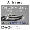 Athame 6 Portale Phi-Kristall blaue Rutile