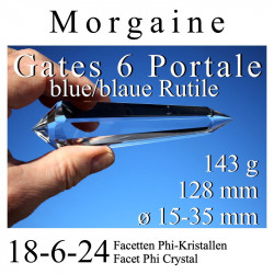 Morgaine 6 Gate Phi Crystal with blue Rutile