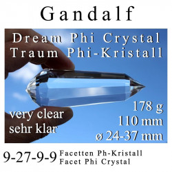 Gandalf 9 Gate Dream Phi Crystal with 9-27-9-9 Facets 178g