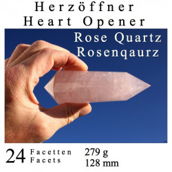 Herzöffner Rosenquarz 24 Facetten Phi-Kristall