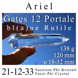 Ariel 12 Gate Phi Crystal with Blue Rutile