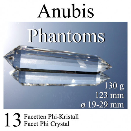 Anubis 13 Facetten Phi-Kristall mit Phantomen