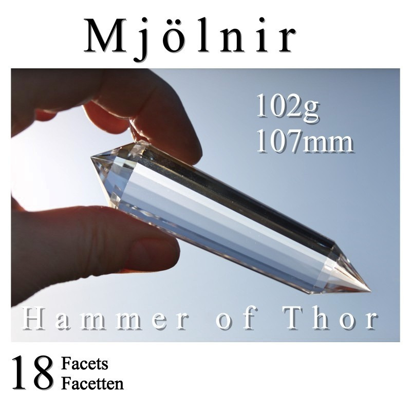 Mjölnir 18 Facetten Phi-Kristall Hammer des Thor