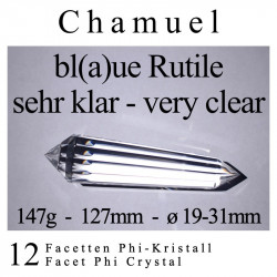 Chamuel 12 Facet Phi Crystal with blue rutile