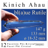 Kinich Ahau 12 Facetten Phi-Kristall mit blauen Rutilen