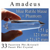 Amadeus 33 Facet Phi Crystal with blue rutile and phantoms