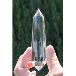 Kuthumi 33 Facet Vogel Cut Phi Crystal with blue rutile