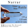 Narrar 33 Facetten Phi-Kristall mit blauen Rutilen