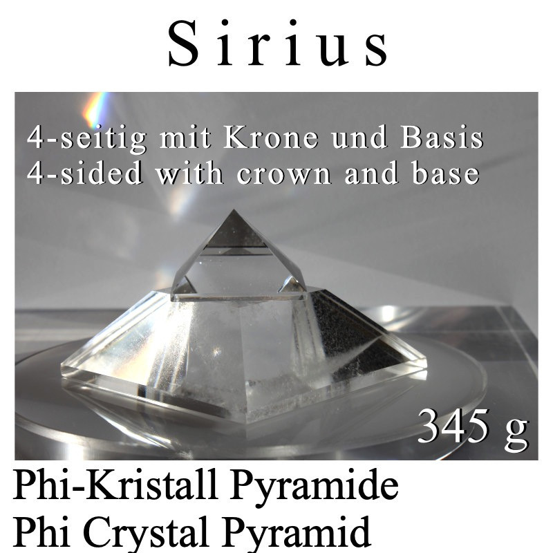 Sirius Pyramid 4-sided with crown and base 345g