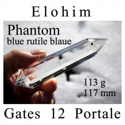 Elohim 12 Portale Phi-Kristall mit blauen Rutilen