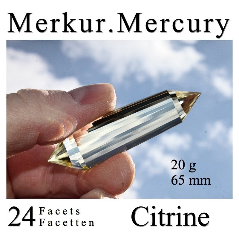 Merkur Citrin 24 Facetten Phi-Kristall
