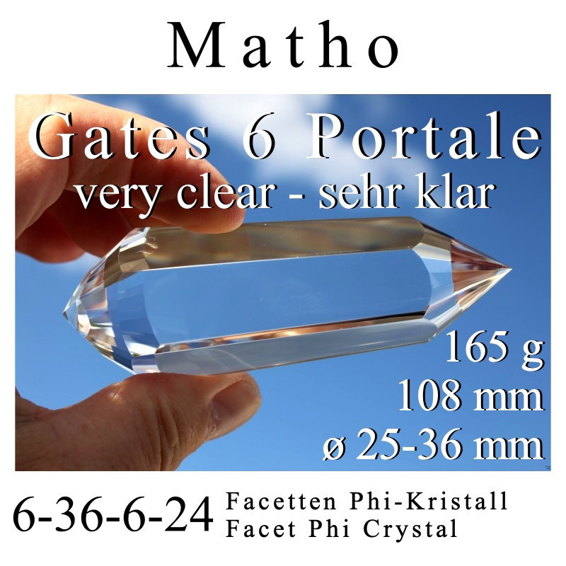 Matho 6 Gate Dream Phi Crystal with 6-36-6-24 Facets