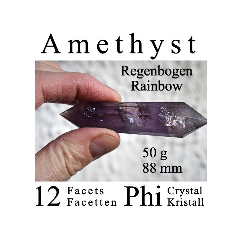 Amethyst Phi Crystal Rainbow 12 Facets