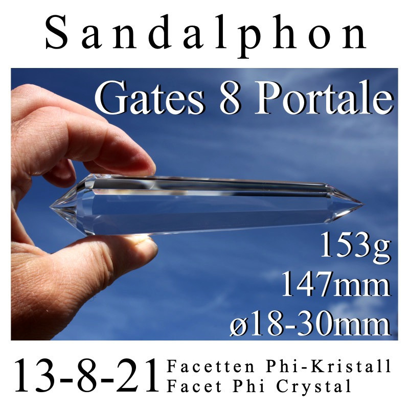 Sandalphon 8 Gate Phi Crystal with blue rutile
