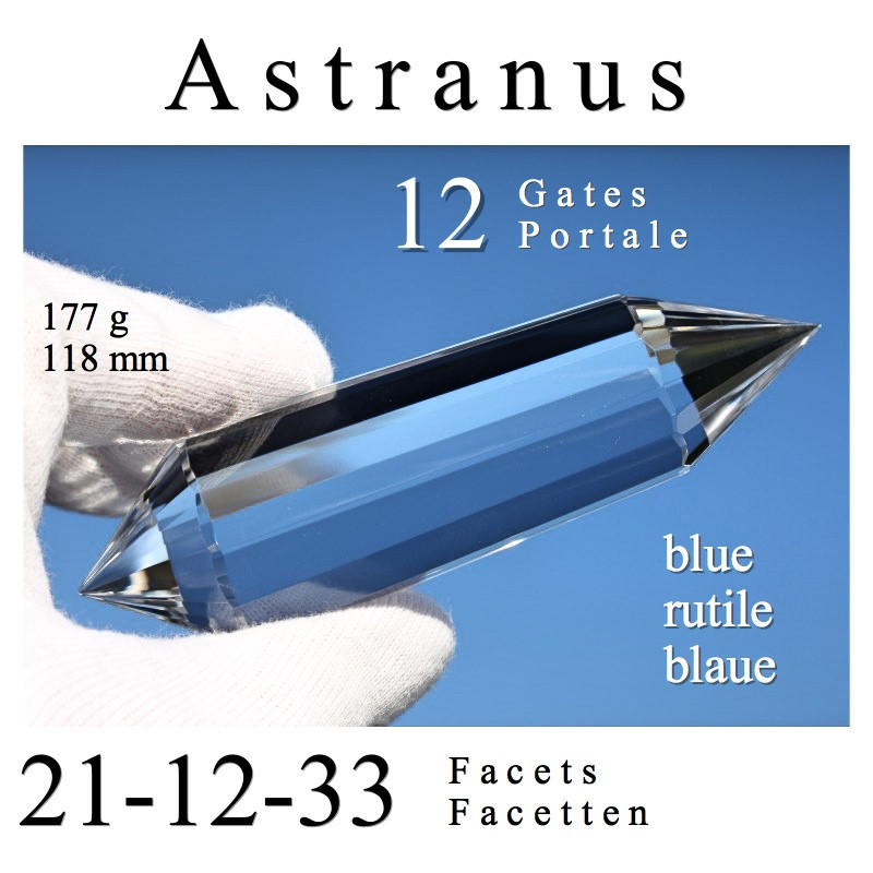 Astranus 12 Portale Phi-Kristall mit blauen Rutilen