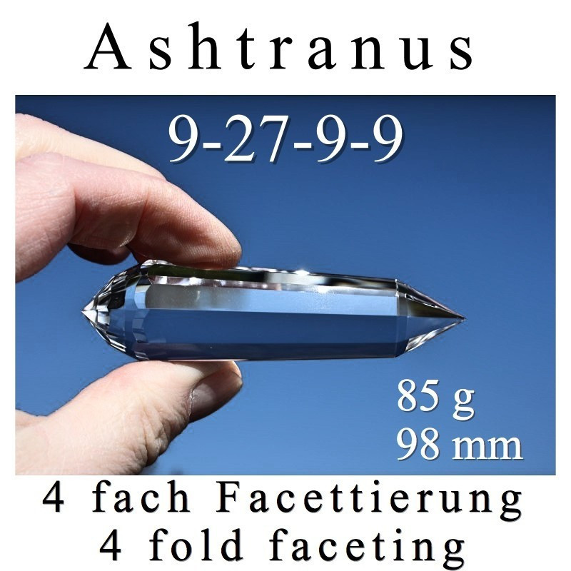 Ashtranus Phi-Kristall mit 4-facher Facettierung
