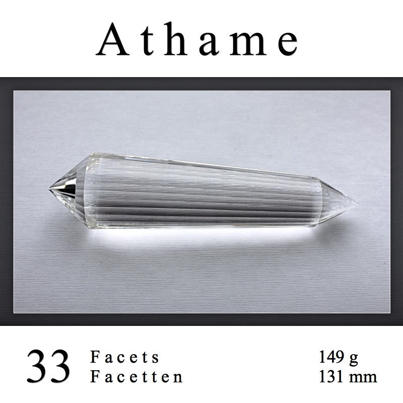 Athame 33 Facetten Phi-Kristall mit Phantomen