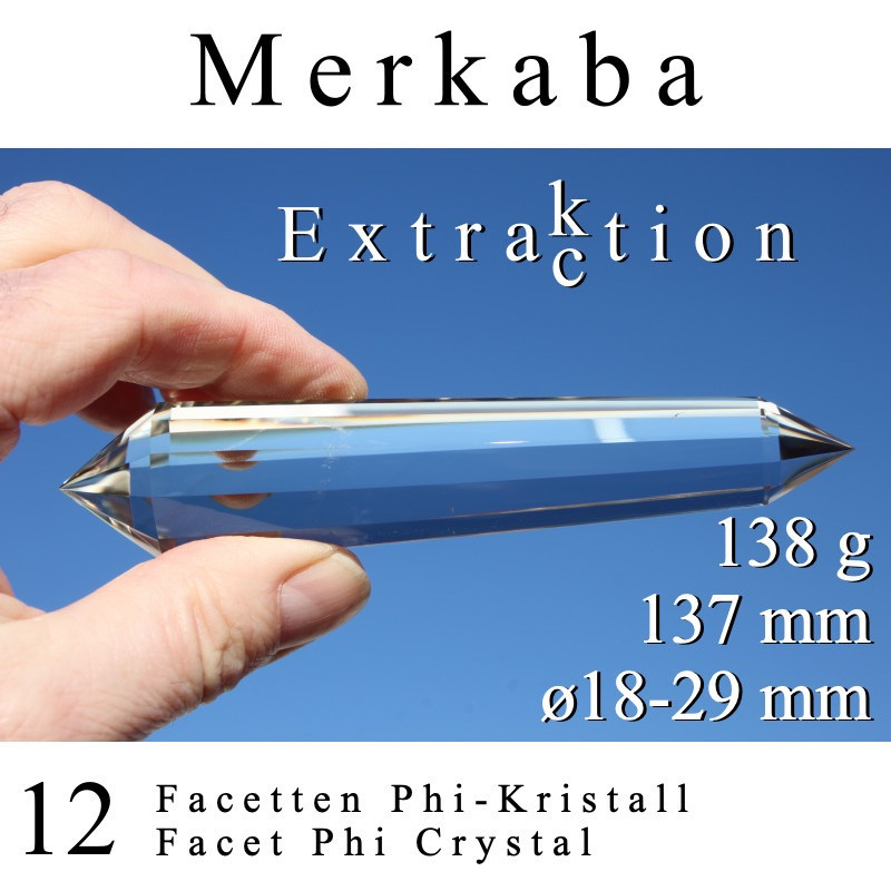 Merkaba Extraktion 12 Facetten Phi-Kristall leicht rauchig