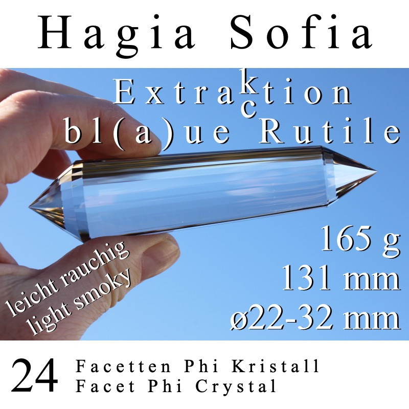 Hagia Sofia 24 Facetten Phi-Kristall leicht rauchig