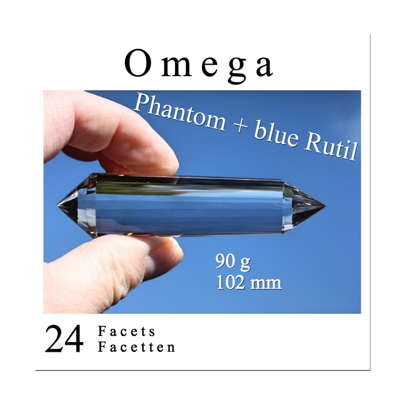 Omega 24 facets Phi crystal smoky quartz