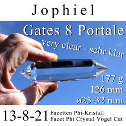 Jophiel - sehr klarer 8 Portale Phi-Kristall Vogel Cut