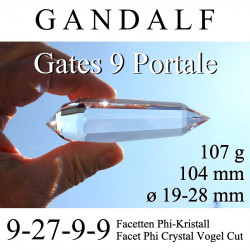 Gandalf 9 Portale Traum Phi-Kristall 9-27-9-9 Facetten 107g Vogel Cut