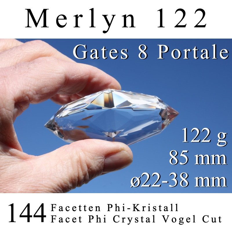 Merlyn 144 Facet Phi Crystal 122g Vogel Cut