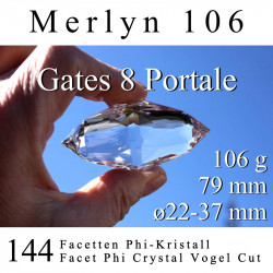 Merlyn 144 Facetten Phi-Kristall 106g Vogel Cut